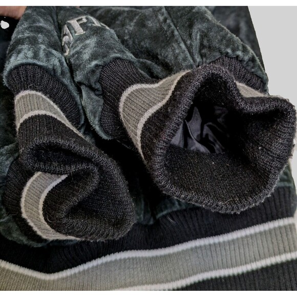 Vintage Oakland LA Raiders Mens 2XL Suede Leather Varsity Jacket Black Insulated - Picture 11 of 14